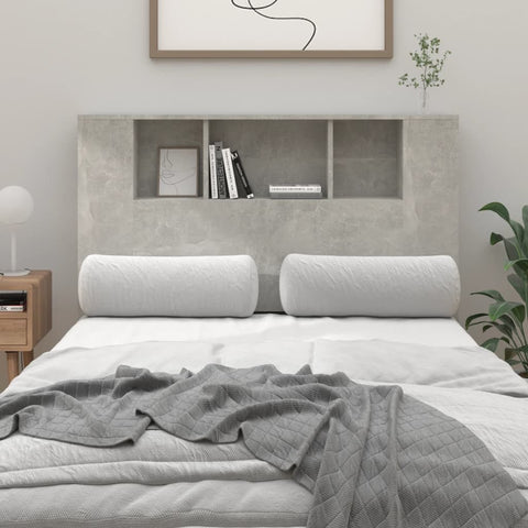 vidaXL Headboard Cabinet Concrete Grey 120x18.5x102.5 cm