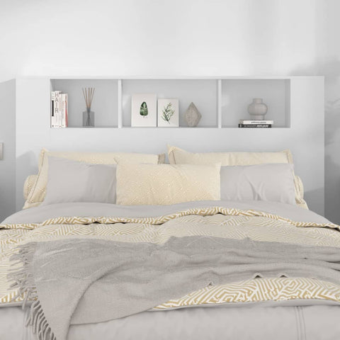 vidaXL Headboard Cabinet White 160x18.5x104.5 cm