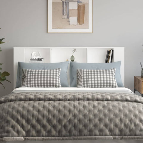 vidaXL Headboard Cabinet White 180x18.5x104.5 cm