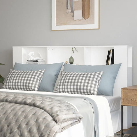 vidaXL Headboard Cabinet White 180x18.5x104.5 cm