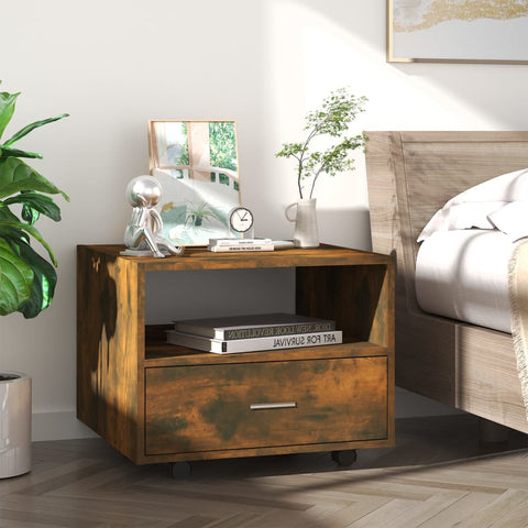 vidaXL Coffee Table Smoked Oak 55x55x40 cm Engineered Wood