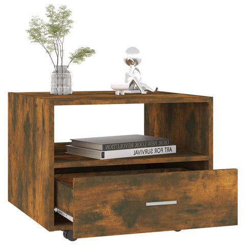 vidaXL Coffee Table Smoked Oak 55x55x40 cm Engineered Wood