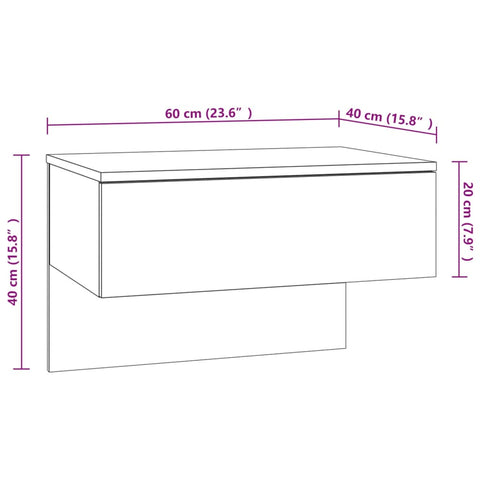 vidaXL Wall-mounted Bedside Cabinets 2 pcs Smoked Oak