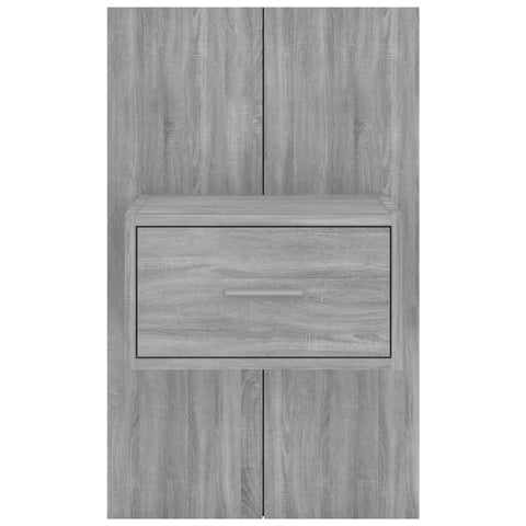 vidaXL Wall-mounted Bedside Cabinet Grey Sonoma