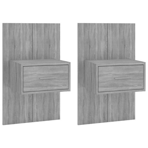 vidaXL Wall-mounted Bedside Cabinets 2 pcs Grey Sonoma