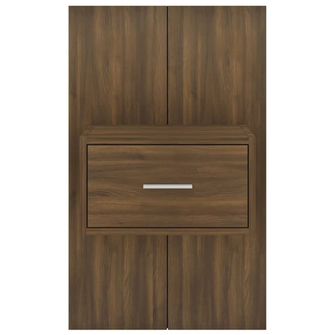 vidaXL Wall-mounted Bedside Cabinet Brown Oak