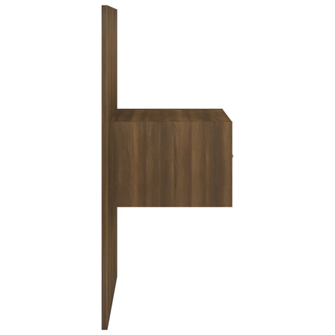 vidaXL Wall-mounted Bedside Cabinet Brown Oak