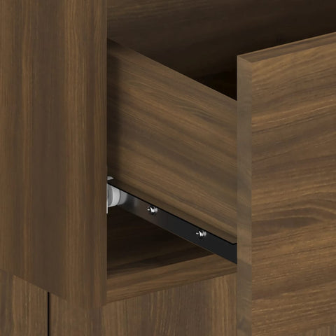 vidaXL Wall-mounted Bedside Cabinet Brown Oak