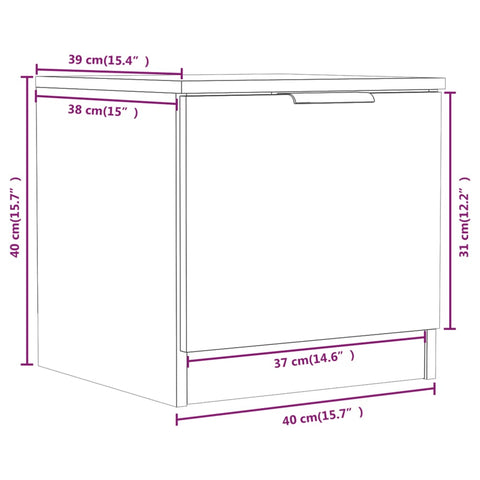 vidaXL Bedside Cabinets 2 pcs Grey Sonoma 40x39x40 cm