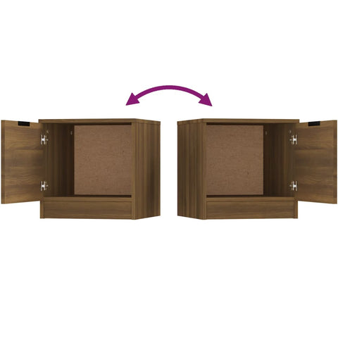 vidaXL Bedside Cabinets 2 pcs Brown Oak 40x39x40 cm