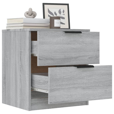 vidaXL Bedside Cabinets 2 pcs Grey Sonoma Engineered Wood