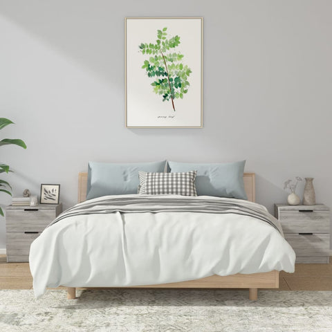 vidaXL Bedside Cabinets 2 pcs Grey Sonoma Engineered Wood