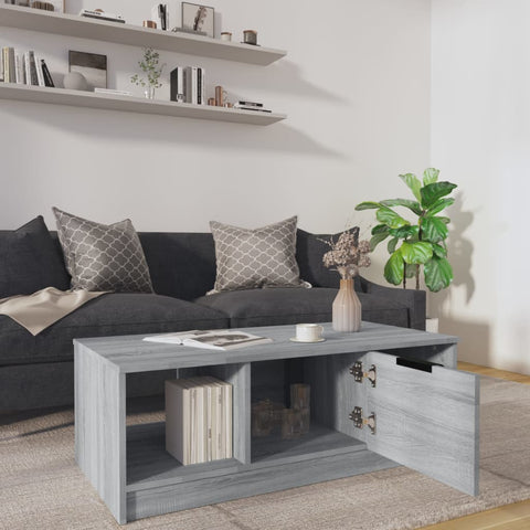 vidaXL Coffee Table Grey Sonoma 102x50x36 cm Engineered Wood