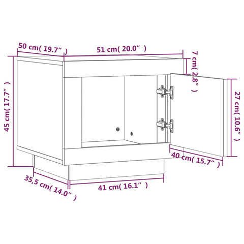 vidaXL Coffee Table Grey Sonoma 51x50x45 cm Engineered Wood