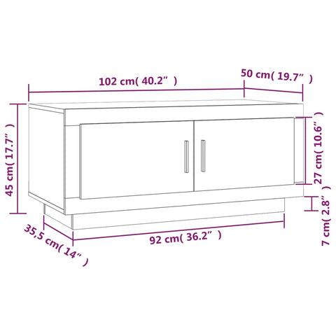 vidaXL Coffee Table Brown Oak 102x50x45 cm Engineered Wood