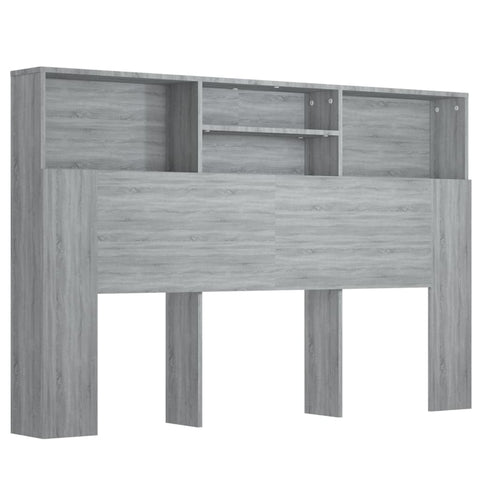 vidaXL Headboard Cabinet Grey Sonoma 160x19x103.5 cm