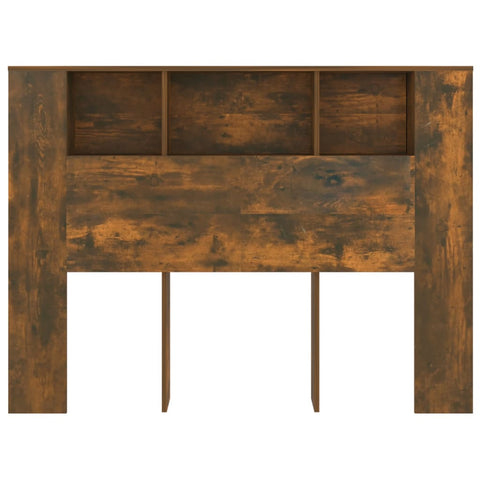 vidaXL Headboard Cabinet Smoked Oak 140x18.5x104.5 cm