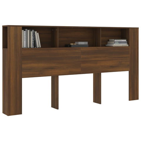 vidaXL Headboard Cabinet Brown Oak 200x18.5x104.5 cm