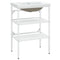 vidaXL Bathroom Washbasin Frame with Built-in Basin White Iron