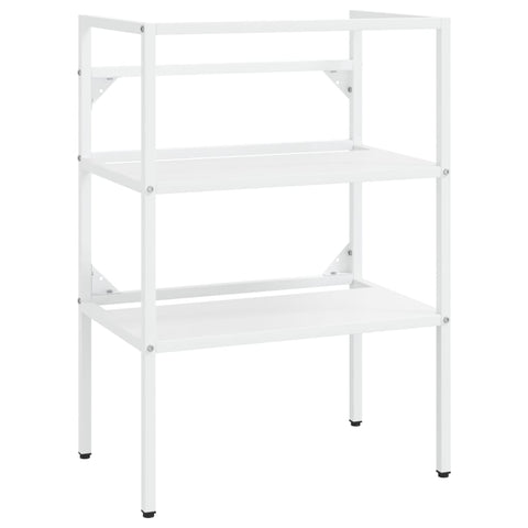 vidaXL Bathroom Washbasin Frame with Built-in Basin White Iron