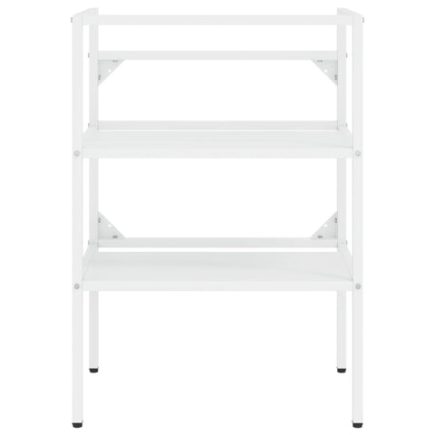vidaXL Bathroom Washbasin Frame with Built-in Basin White Iron