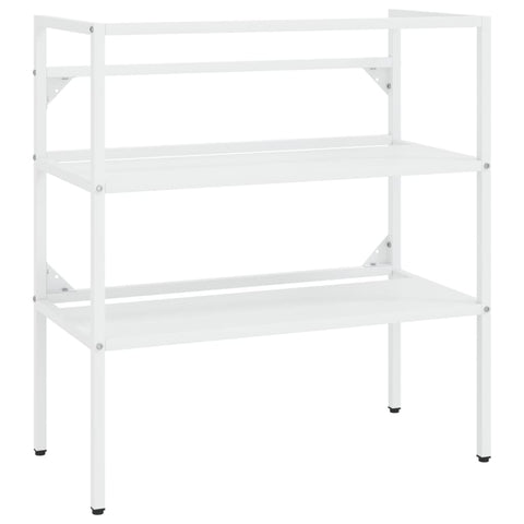 vidaXL Bathroom Washbasin Frame with Built-in Basin White Iron