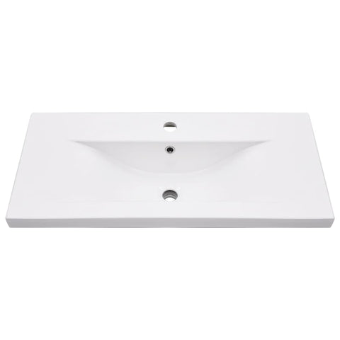 vidaXL Bathroom Washbasin Frame with Built-in Basin White Iron