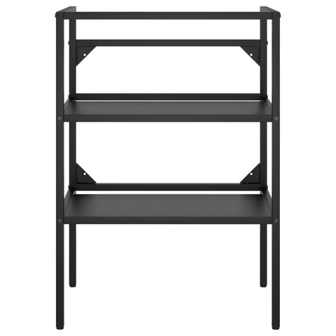 vidaXL Bathroom Washbasin Frame with Built-in Basin Black Iron