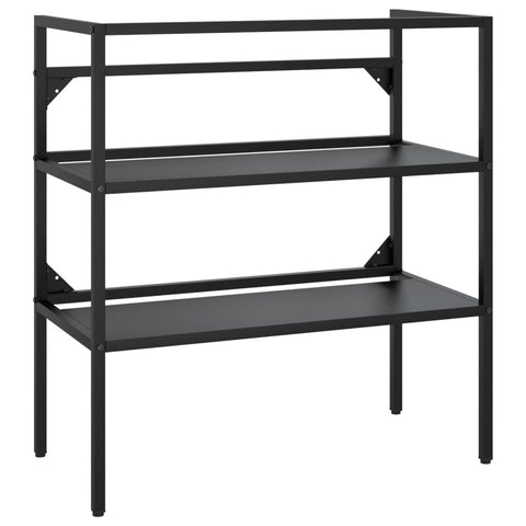 vidaXL Bathroom Washbasin Frame with Built-in Basin Black Iron