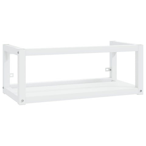 vidaXL Bathroom Washbasin Frame with Built-in Basin White Iron