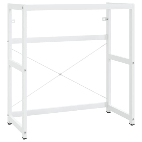 vidaXL Bathroom Washbasin Frame with Built-in Basin White Iron