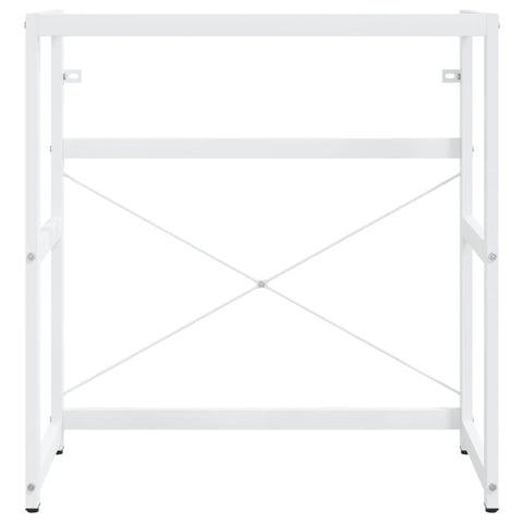 vidaXL Bathroom Washbasin Frame with Built-in Basin White Iron