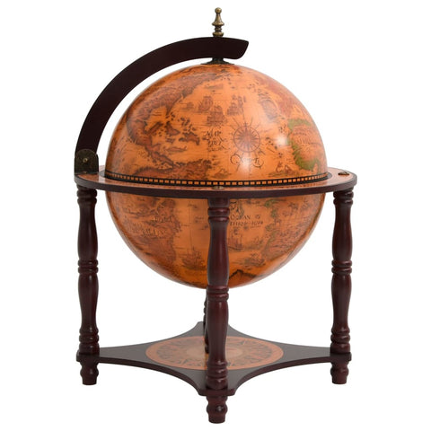 vidaXL Globe Bar Wine Stand Brown Solid Wood Eucalyptus