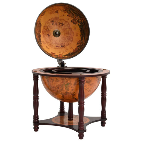 vidaXL Globe Bar Wine Stand Brown Solid Wood Eucalyptus