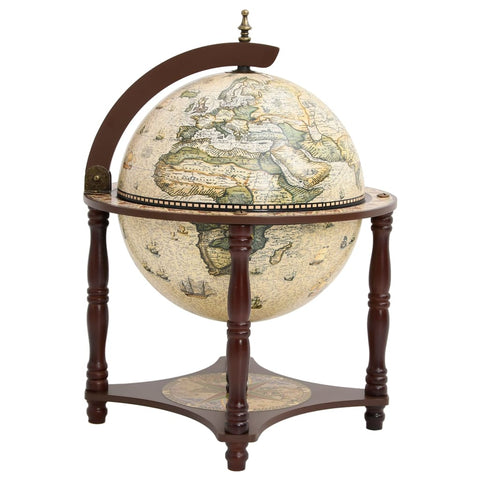 vidaXL Globe Bar Wine Stand Brown Solid Wood Eucalyptus