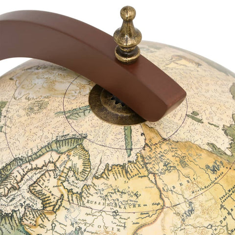 vidaXL Globe Bar Wine Stand Brown Solid Wood Eucalyptus