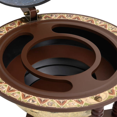 vidaXL Globe Bar Wine Stand Brown Solid Wood Eucalyptus