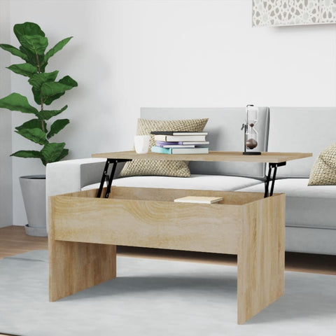 vidaXL Coffee Table Sonoma Oak 80x50.5x41.5 cm Engineered Wood
