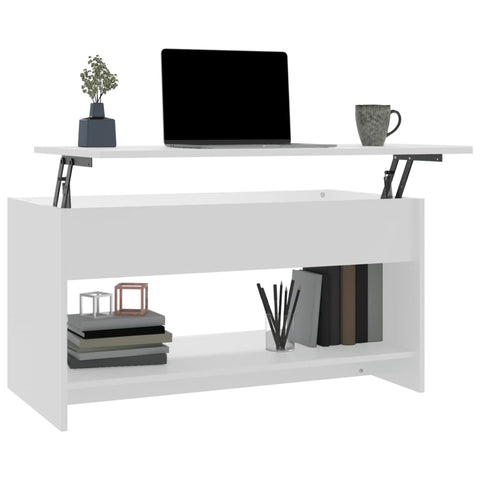 809647 vidaXL Coffee Table White 102x50x52,5 cm Engineered Wood