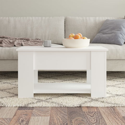 vidaXL Coffee Table White 79x49x41 cm Engineered Wood