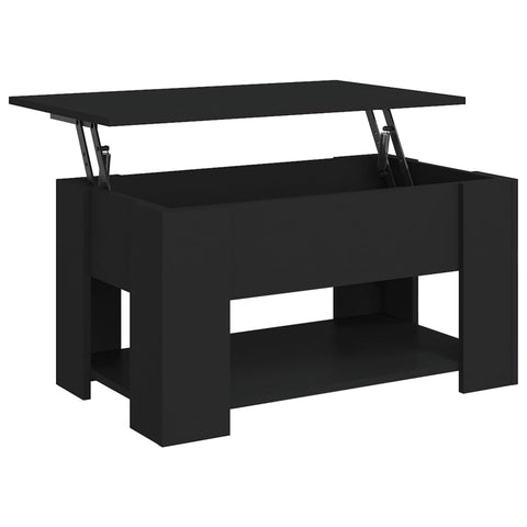 vidaXL Coffee Table Black 79x49x41 cm Engineered Wood