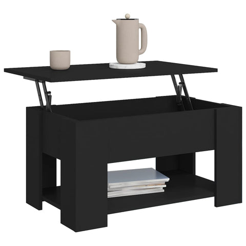 vidaXL Coffee Table Black 79x49x41 cm Engineered Wood