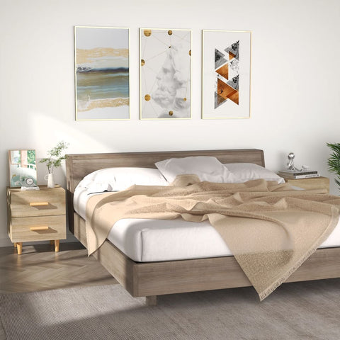 vidaXL Bed Cabinets 2 pcs Sonoma Oak 40x35x47.5 cm