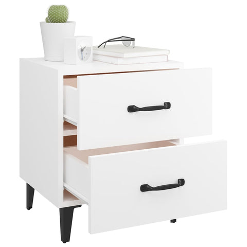 vidaXL Bedside Cabinet White 40x35x47.5 cm