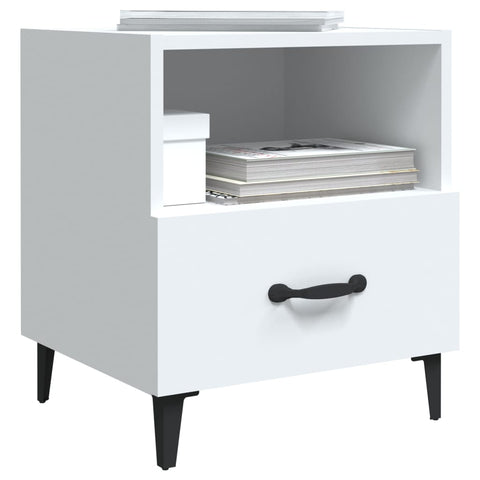 vidaXL Bedside Cabinet White Engineered Wood