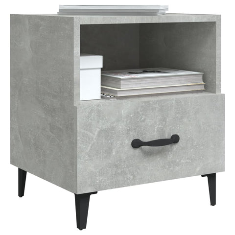 vidaXL Bedside Cabinets 2 pcs Concrete Grey Engineered Wood