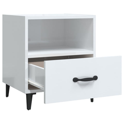 vidaXL Bedside Cabinets 2 pcs High Gloss White Engineered Wood