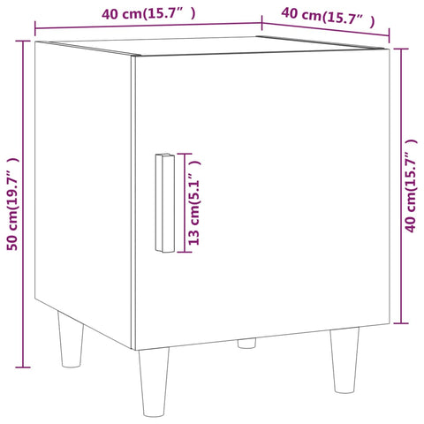 vidaXL Bedside Cabinet White Engineered Wood