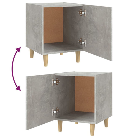 vidaXL Bedside Cabinet Concrete Grey Engineered Wood