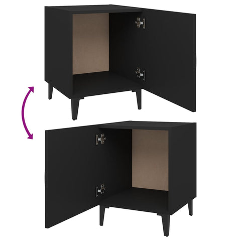 vidaXL Bedside Cabinets 2 pcs Black Engineered Wood